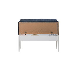 Hanah Home Banco Dark Blue, White 110 cm ancho, 85 cm alto, 40 cm profundidad, Tara de partículas y Lino